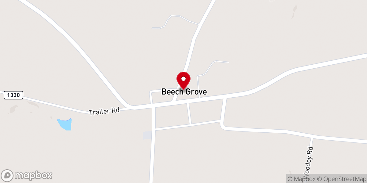 Map showing location of Bethel Missionary Baptist Church