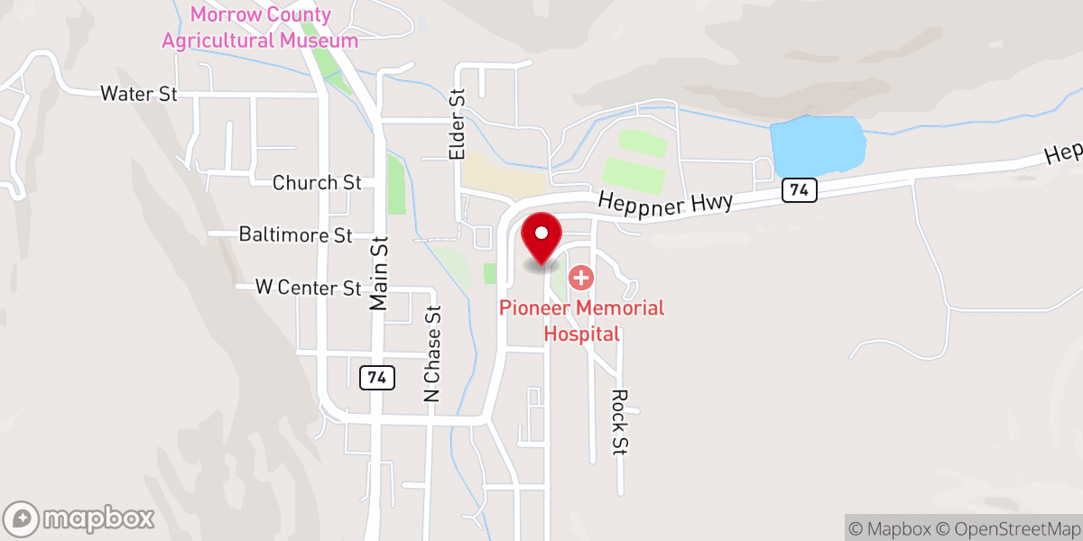 Map showing location of Heppner Church of the Nazarene