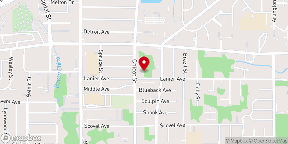 Map showing location of Spencer Memorial Baptist Church