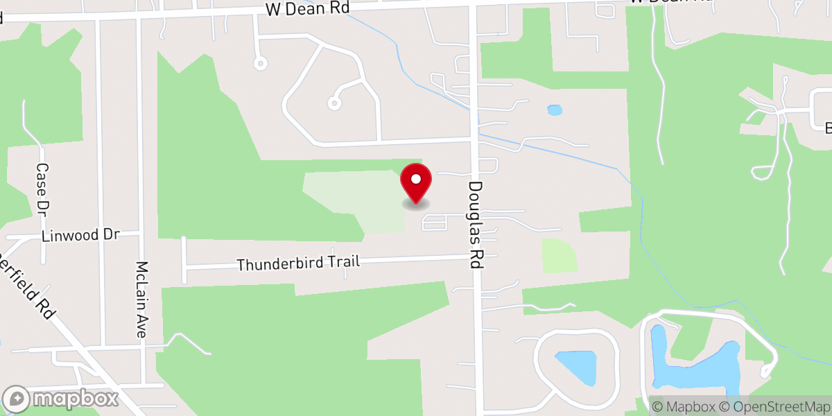 Map showing location of Wyldewood Baptist Church