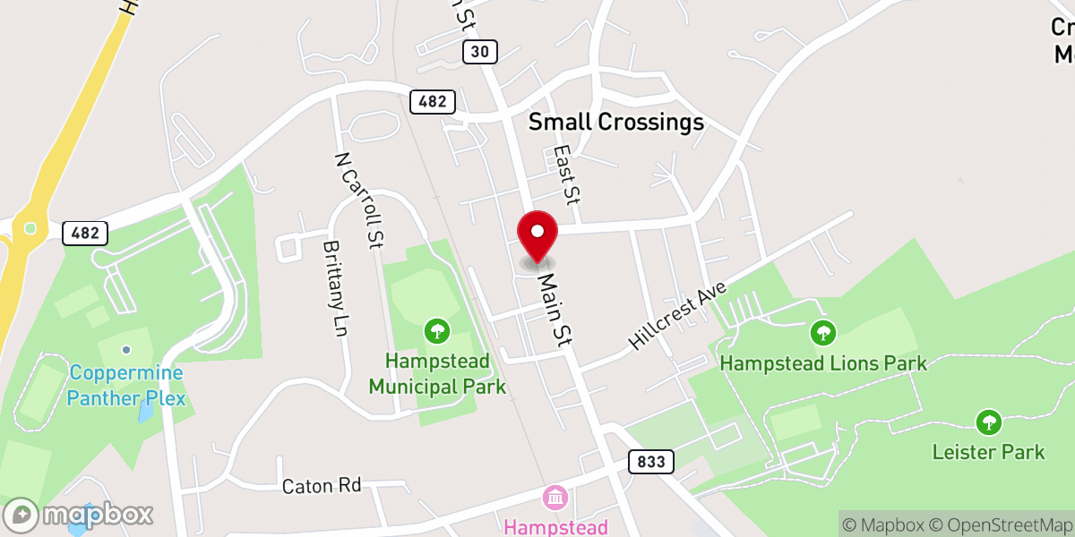 Map showing location of Hampstead Church of the Nazarene