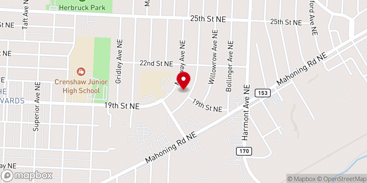 Map showing location of McKinley Wesleyan Methodist Church