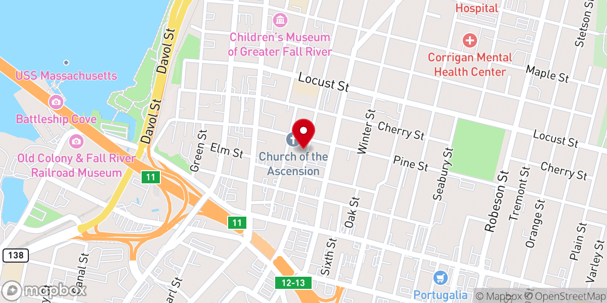 Map showing location of Church of the Holy Spirit