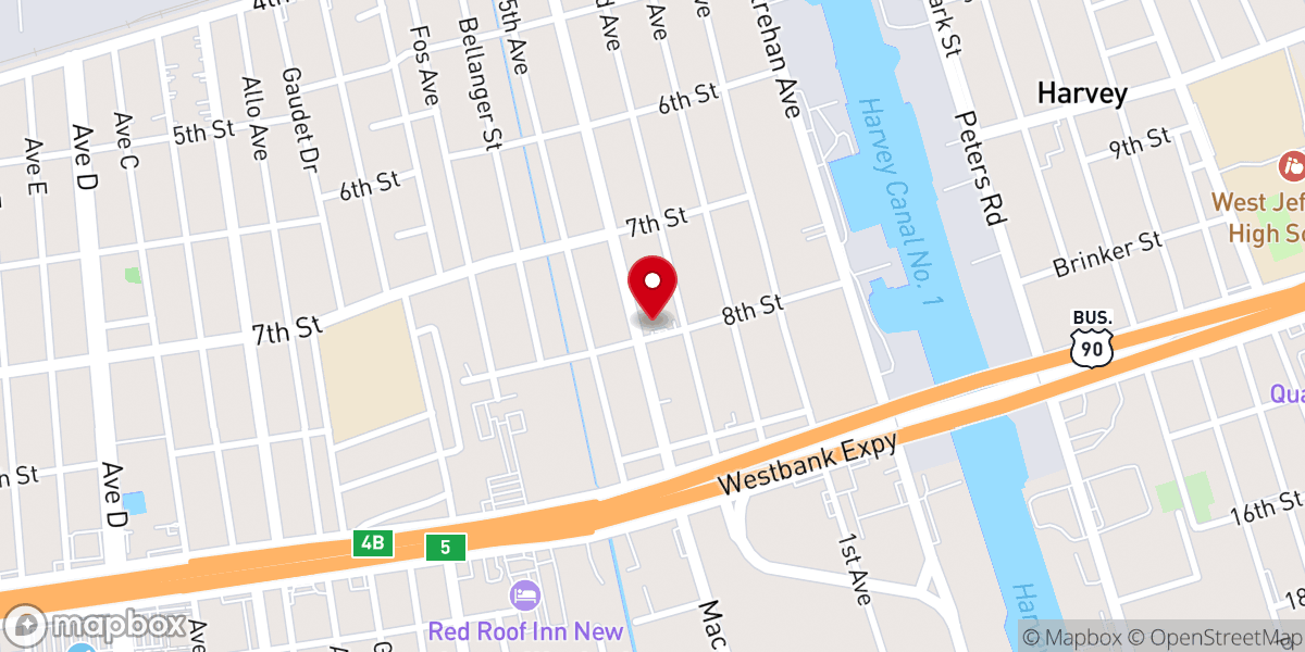 Map showing location of Empowerment Church NOLA