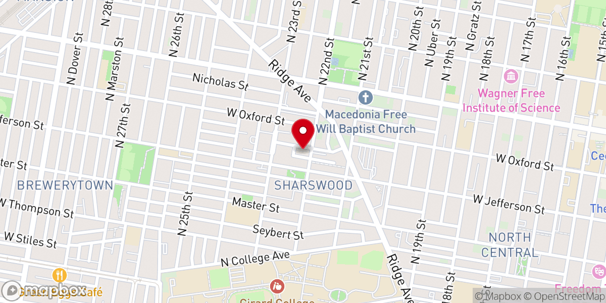 Map showing location of Miller Memorial Baptist Church