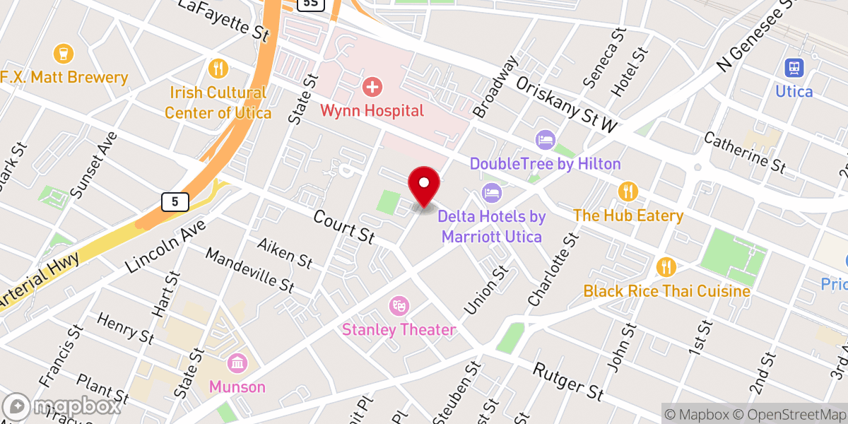 Map showing location of Westminster Presbyterian Church