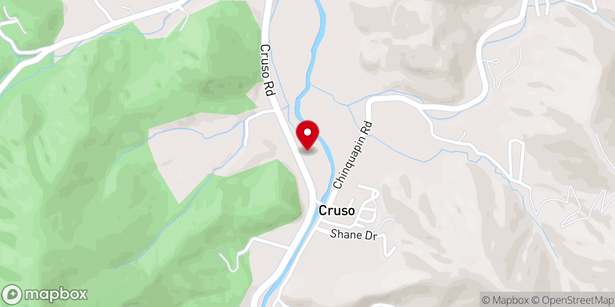 Map showing location of East Fork Baptist Church