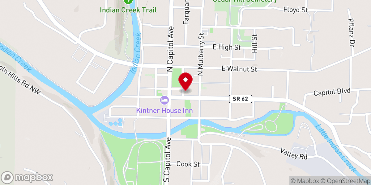 Map showing location of Main Street Corydon