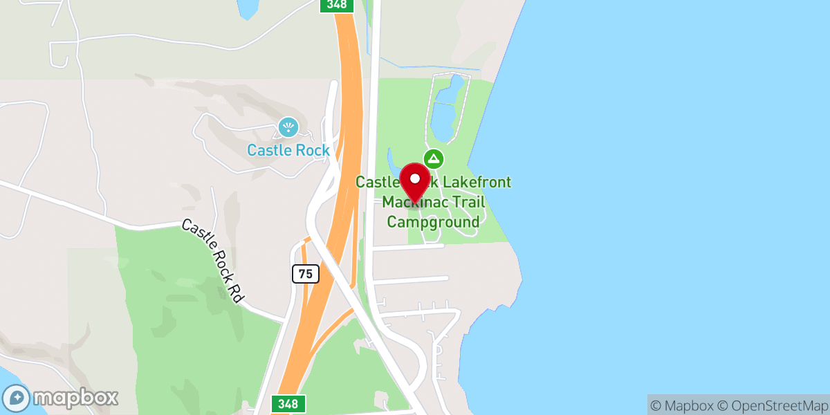 Map showing location of Castle Rock Lakefront Campark
