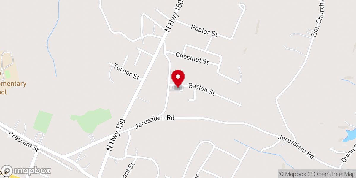 Map showing location of Gethsemane Missionary Baptist Church