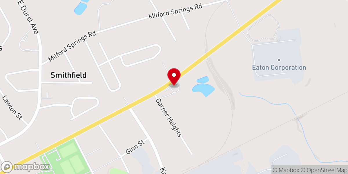 Map showing location of East Side Baptist Church