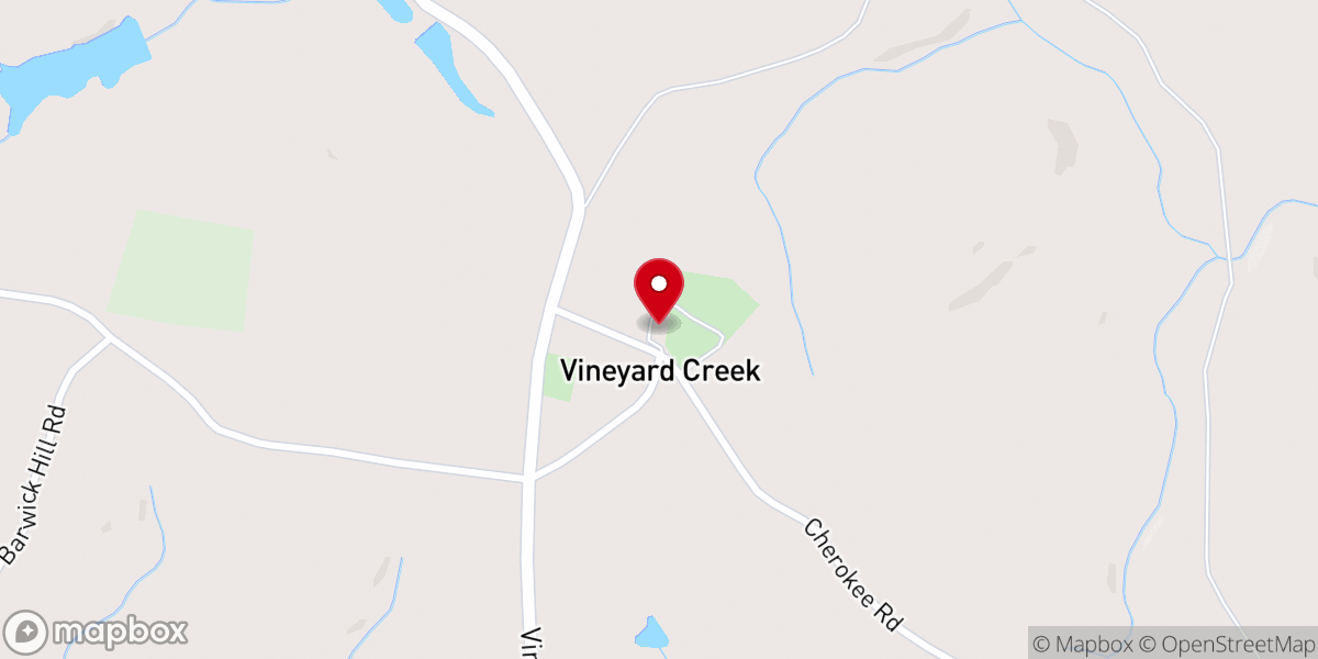 Map showing location of Vineyard Creek Baptist Church