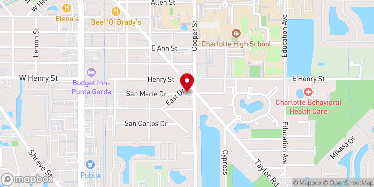 Map showing location of Punta Gorda Seventh-Day Adventist Church