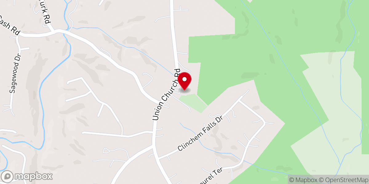 Map showing location of Union Church