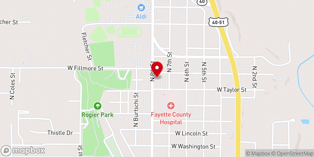 Map showing location of Holy Cross Lutheran Church