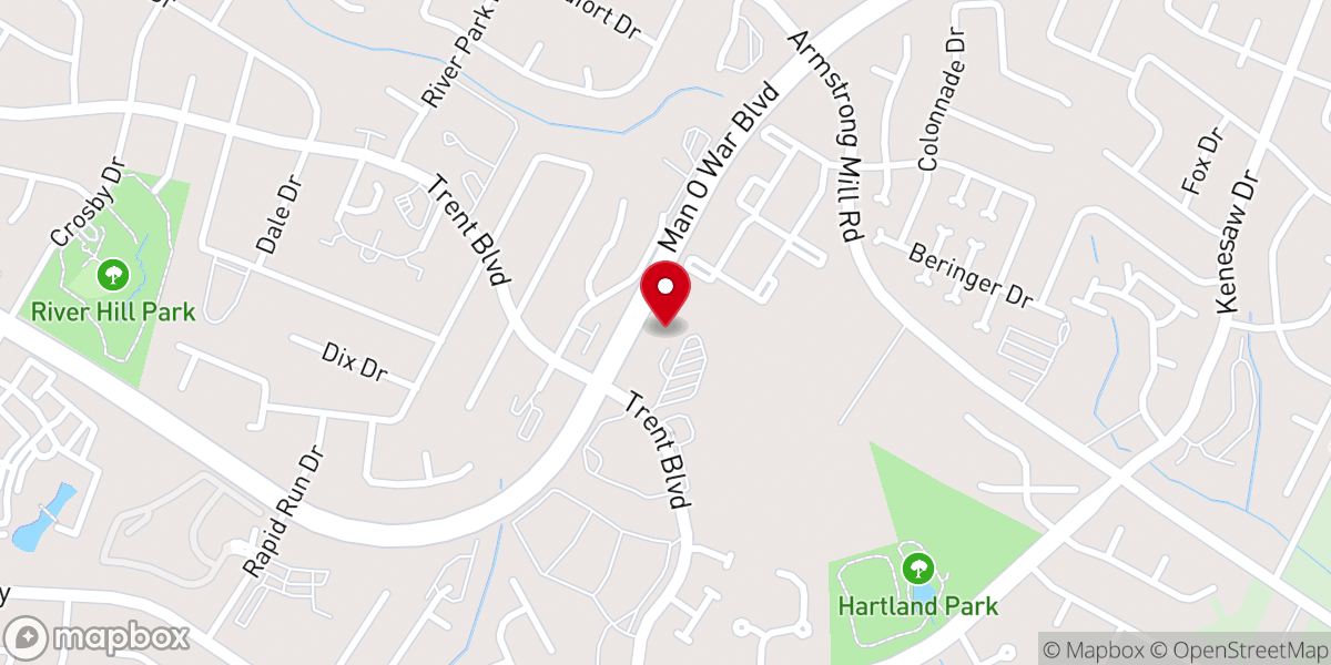 Map showing location of Man O War Church