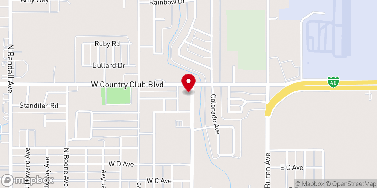 Map showing location of Main Street Baptist Church