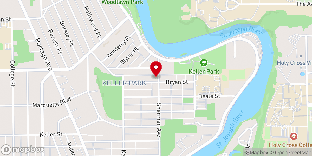 Map showing location of Keller Park Church
