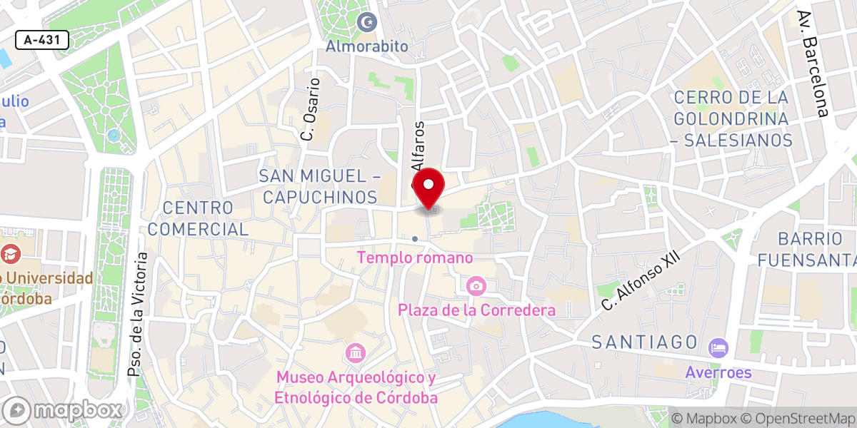 Map showing location of Iglesia de San Pablo