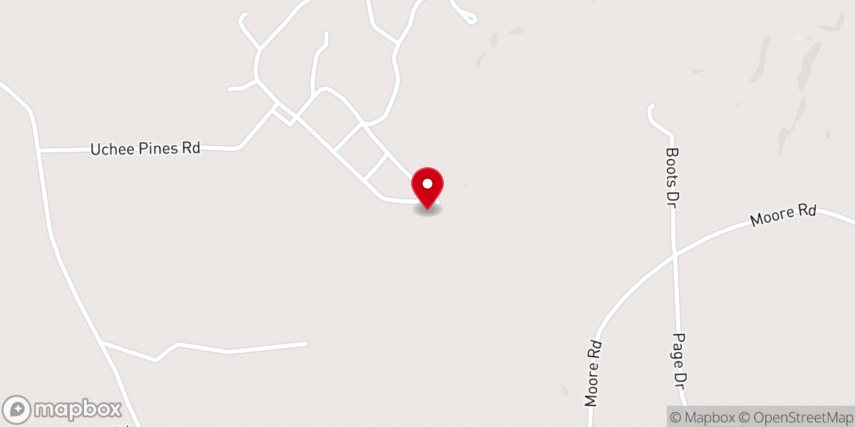Map showing location of Yuchi Pines Chapel