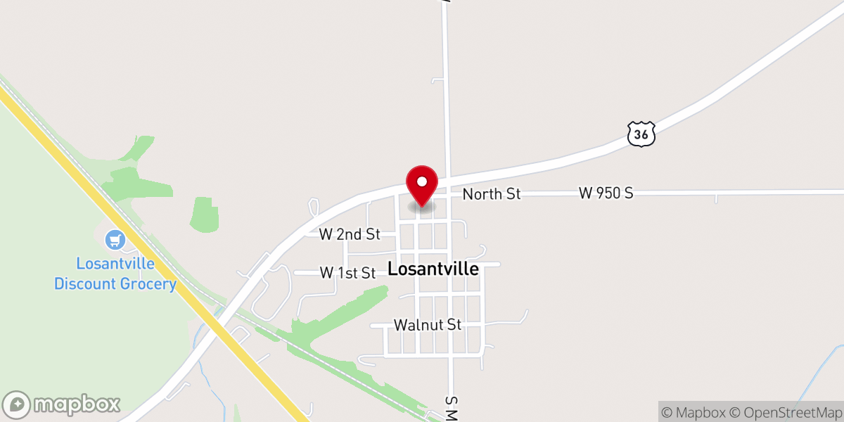 Map showing location of Losantville United Methodist