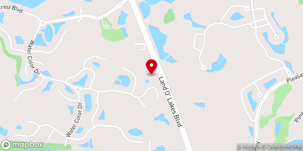 Map showing location of Land O' Lakes Church of God (LOLCOG)