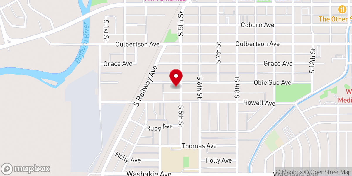 Map showing location of Big Horn Independent Baptist Church