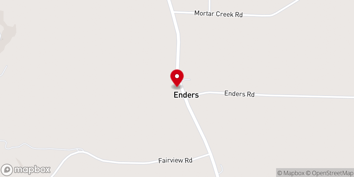 Map showing location of Enders Community Center