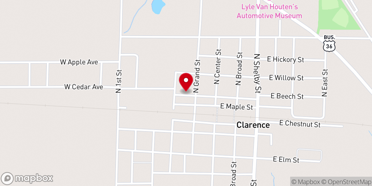 Map showing location of Nazarene Parsonage