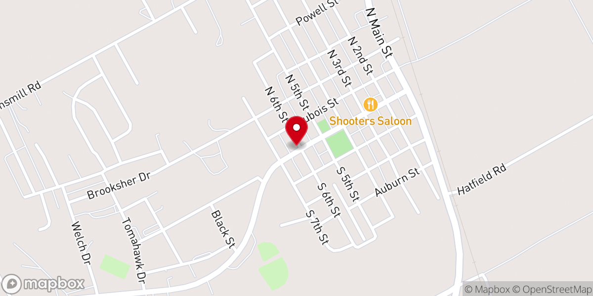 Map showing location of First Christian Church