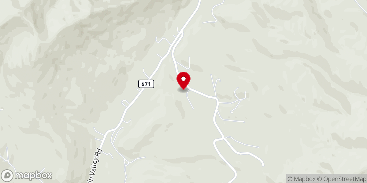 Map showing location of Pugh Mountain Church
