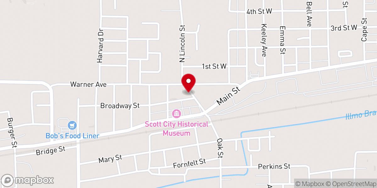 Map showing location of Broadway United Methodist Church