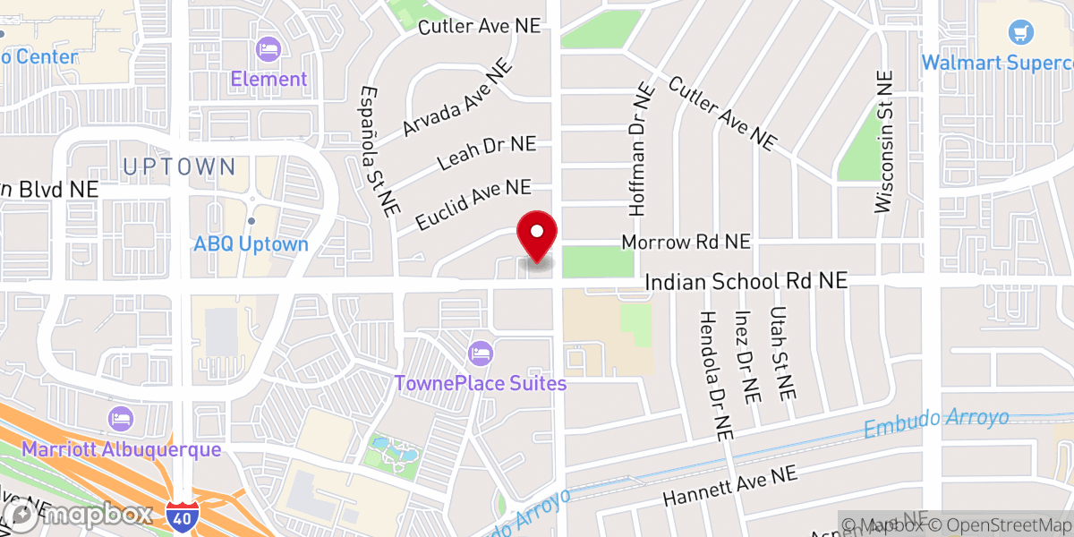 Map showing location of New Hope Baptist Church