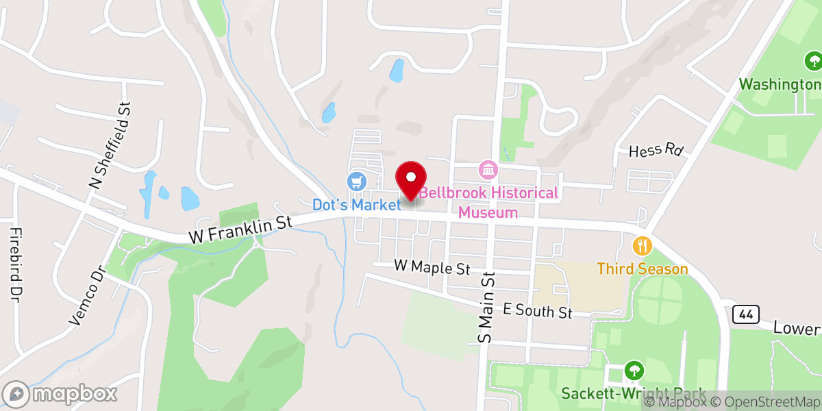 Map showing location of Bellbrook Presbyterian Church
