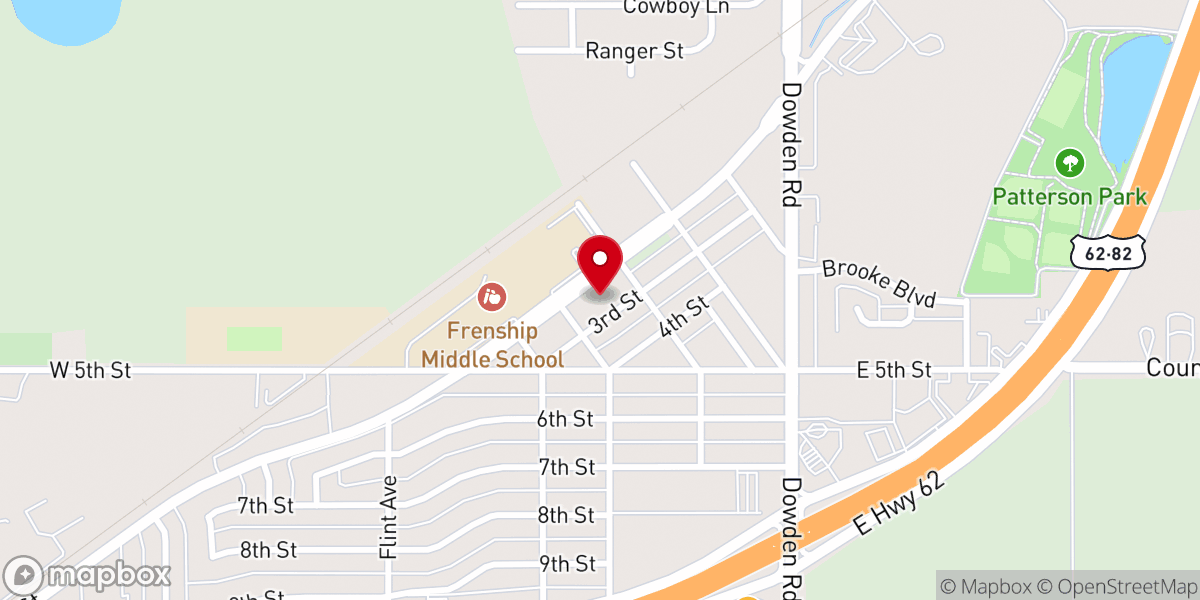 Map showing location of New Life Baptist Church