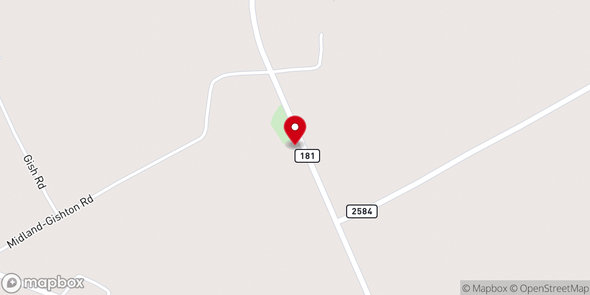 Map showing location of New Harmony Church
