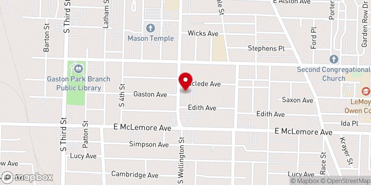 Map showing location of Blessed Trinity Missionary Baptist Church