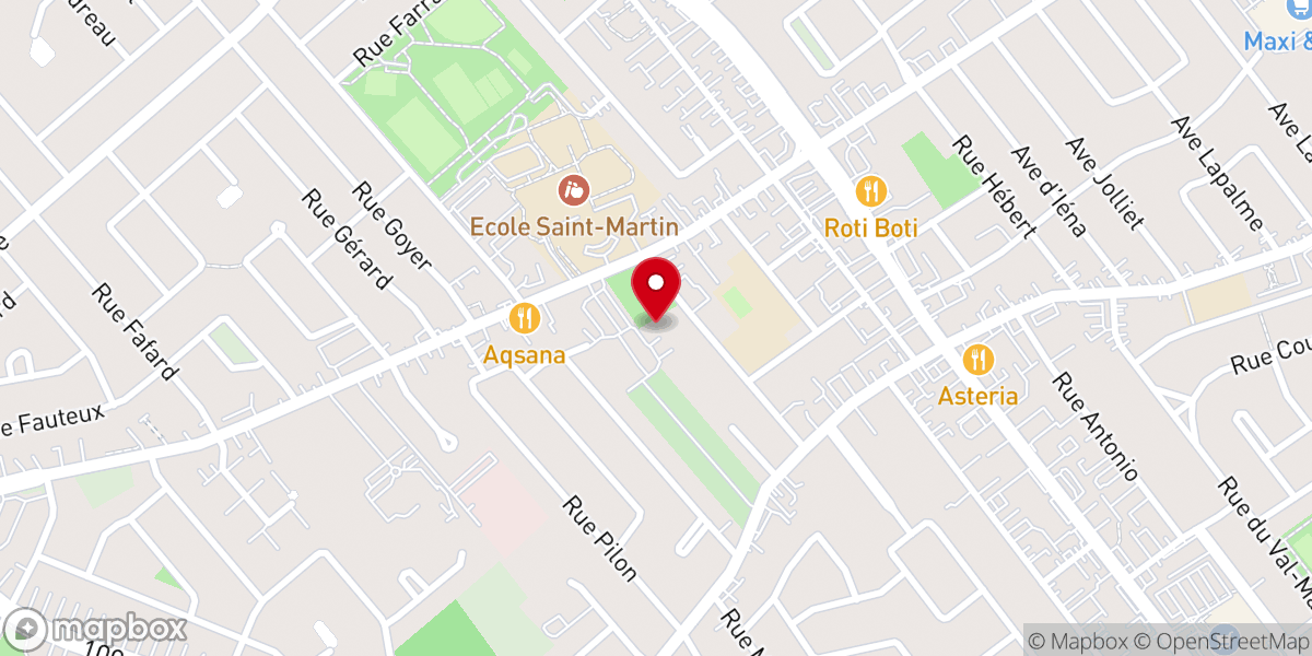 Map showing location of Paroisse Saint-Martin