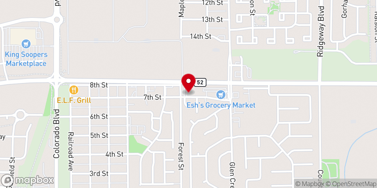Map showing location of New Horizons Christian Church - Food Distribution Center