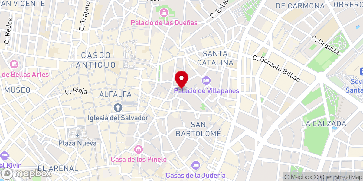 Map showing location of Convento de San Leandro