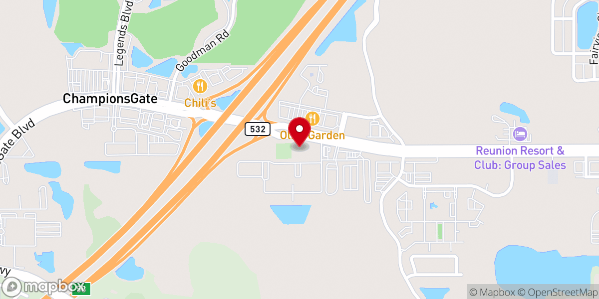Map showing location of Oak Hill Baptist Church