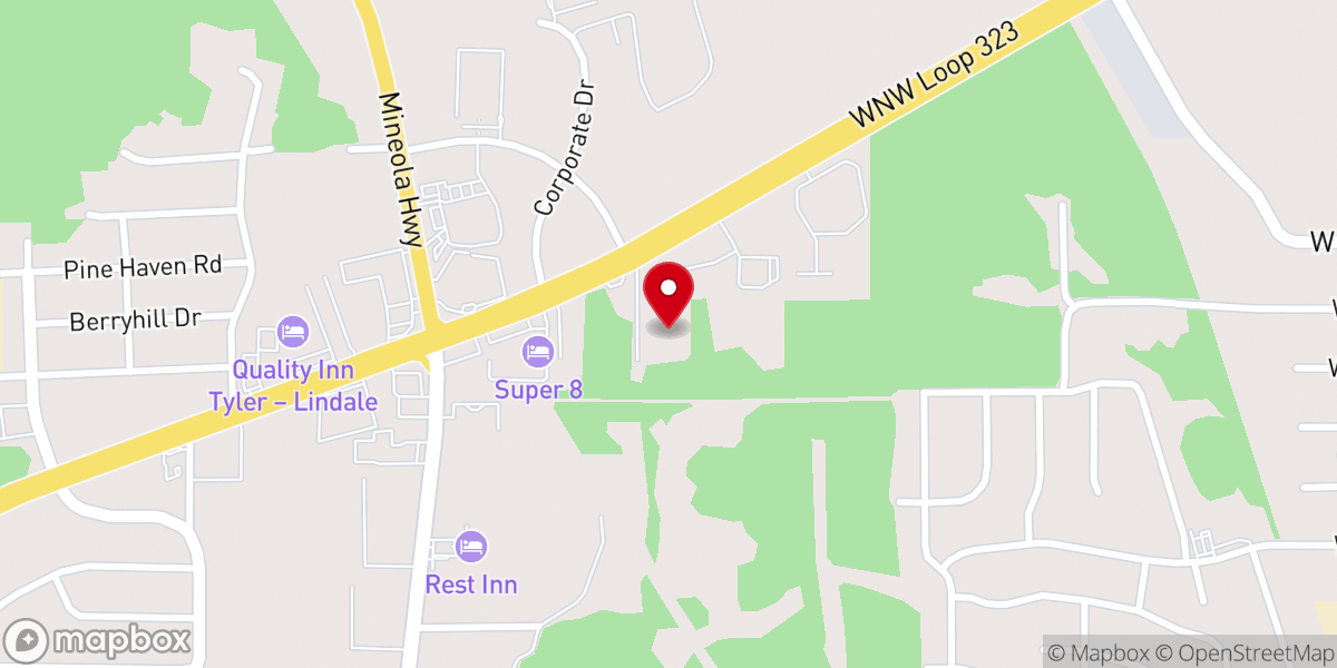 Map showing location of Zion Temple Tyler