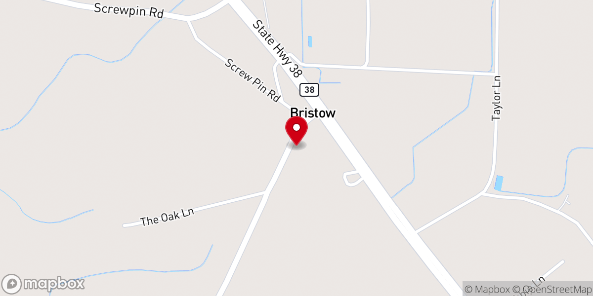 Map showing location of Bristow Freewill Church