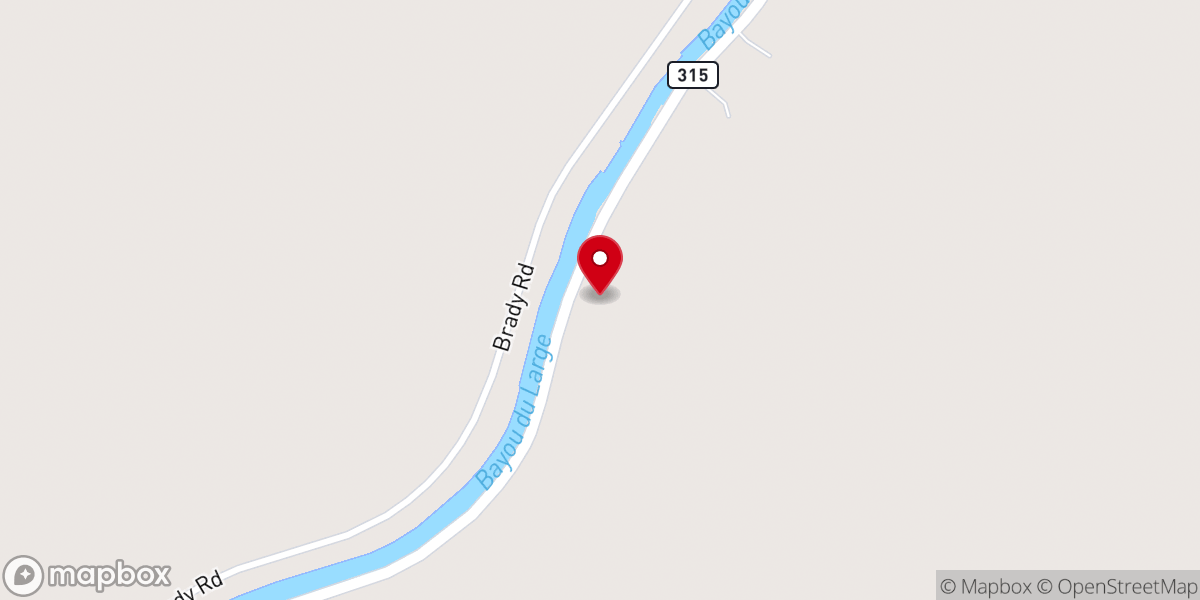 Map showing location of Bayou Du Large Baptist Mission