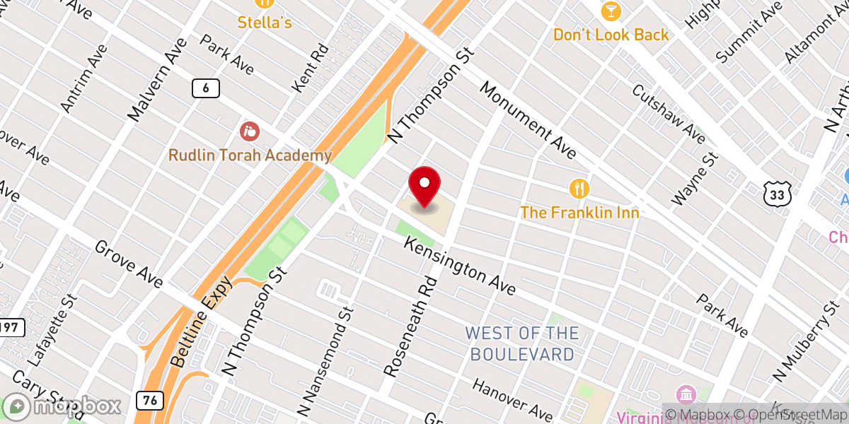 Map showing location of Richmond Revival Community Church