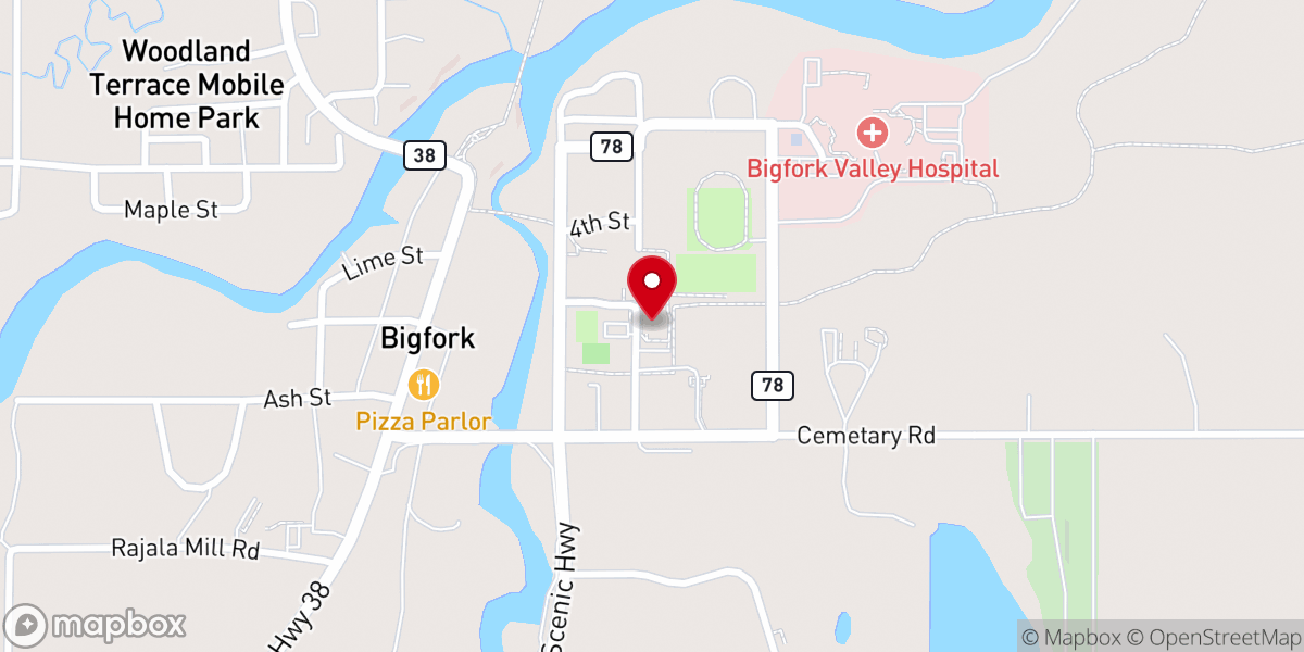 Map showing location of Edge Center For the Arts