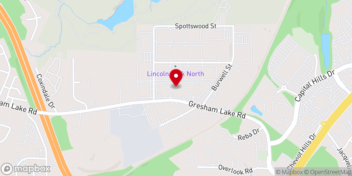 Map showing location of Cornerstone North Raleigh Christian Church