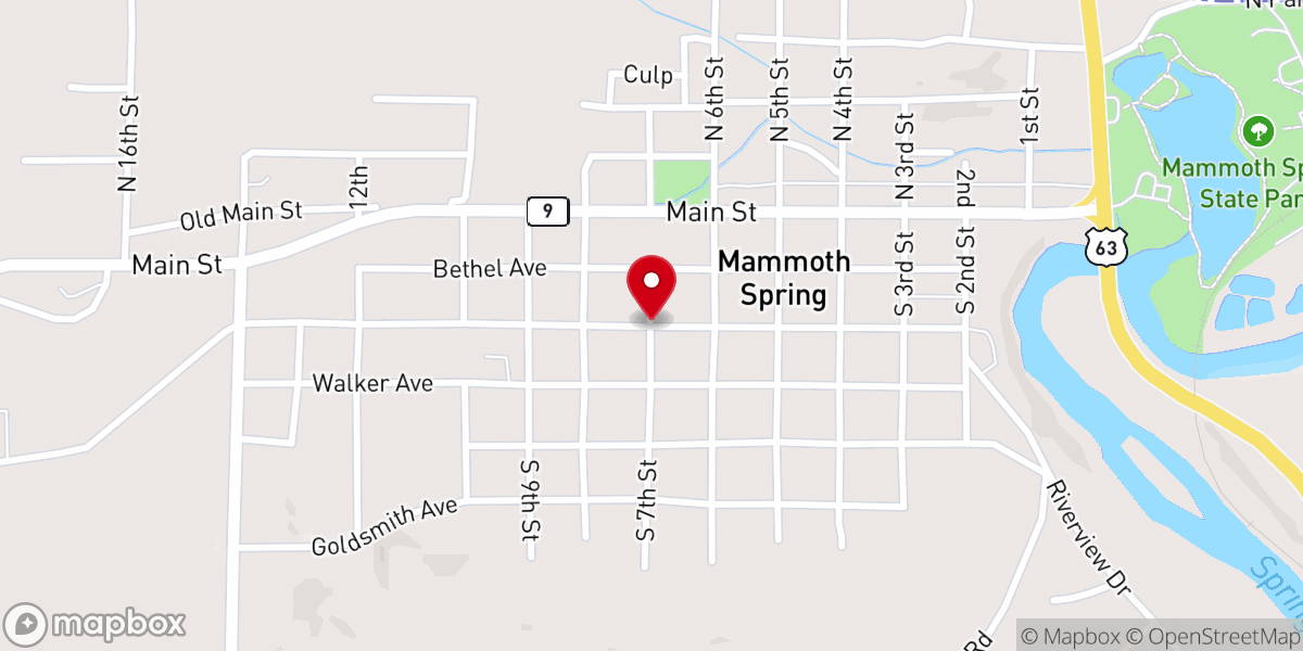 Map showing location of First Christian Church