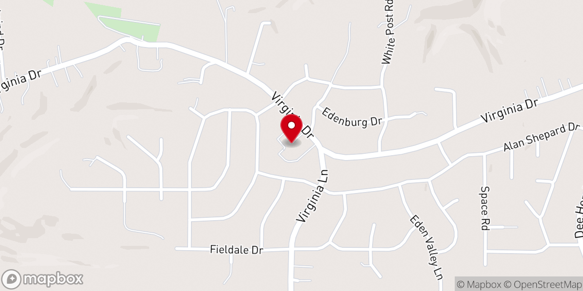 Map showing location of Valley Creek Church