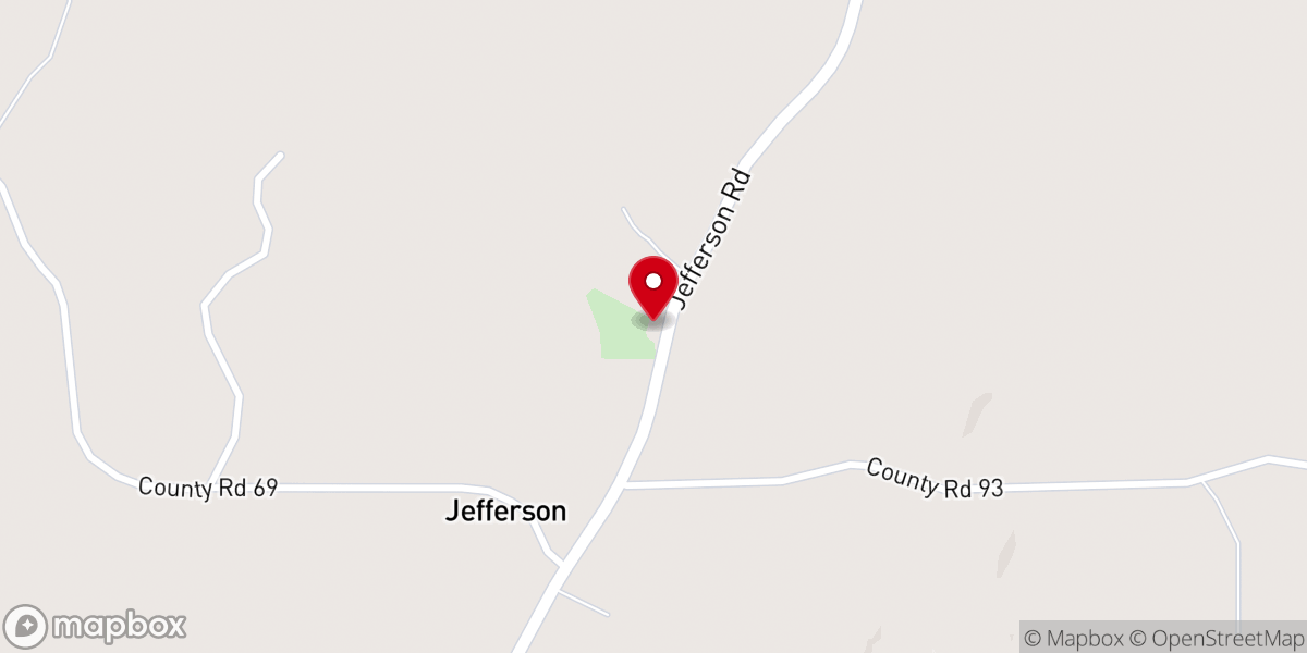 Map showing location of Liberty Baptist Church
